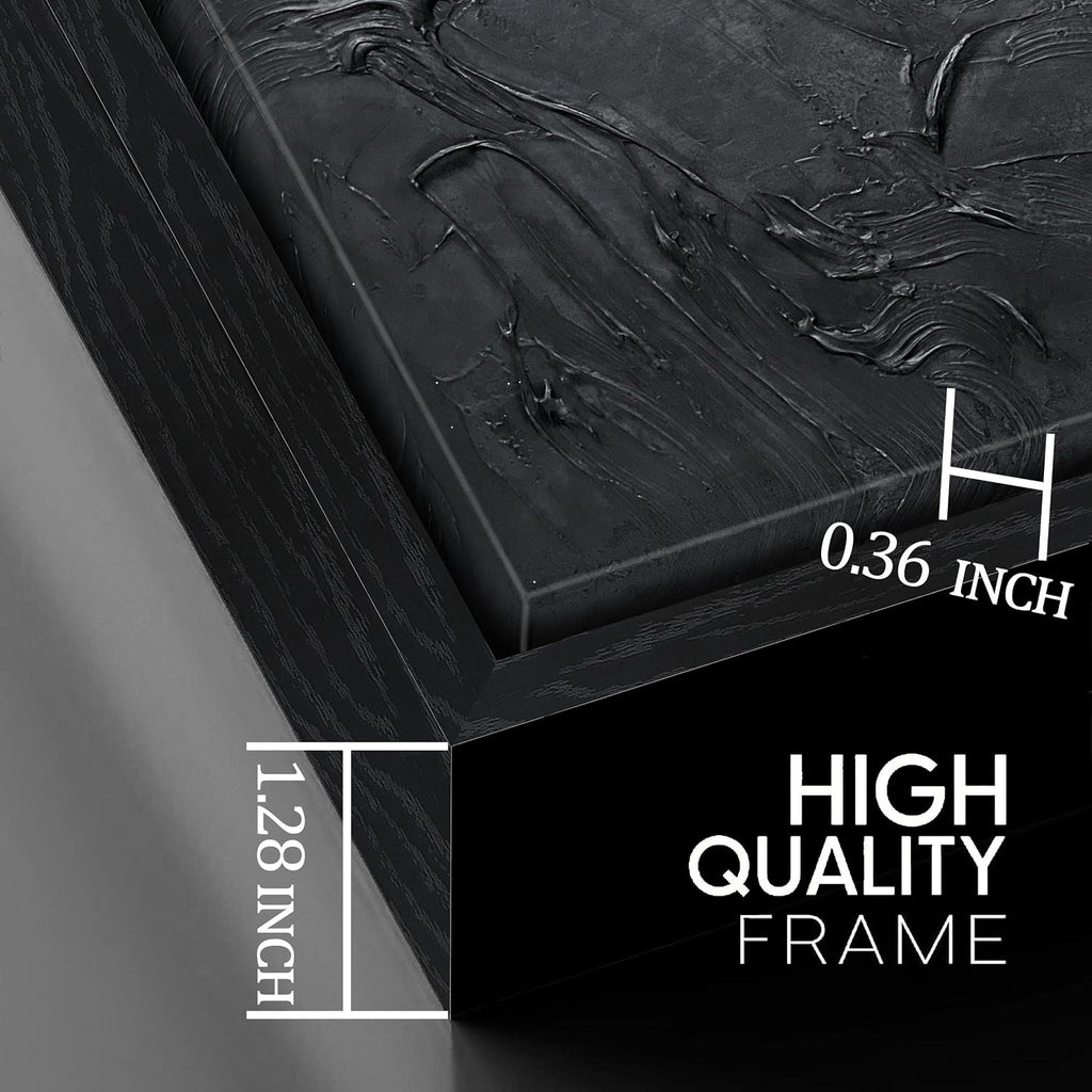 HUBOSKN Black Abstract Hand Painted Wall Art for Living Room - Minimalist Large Canvas Wall Art for Office - Frames Wall Decor Bedroom Size 29' x 59'