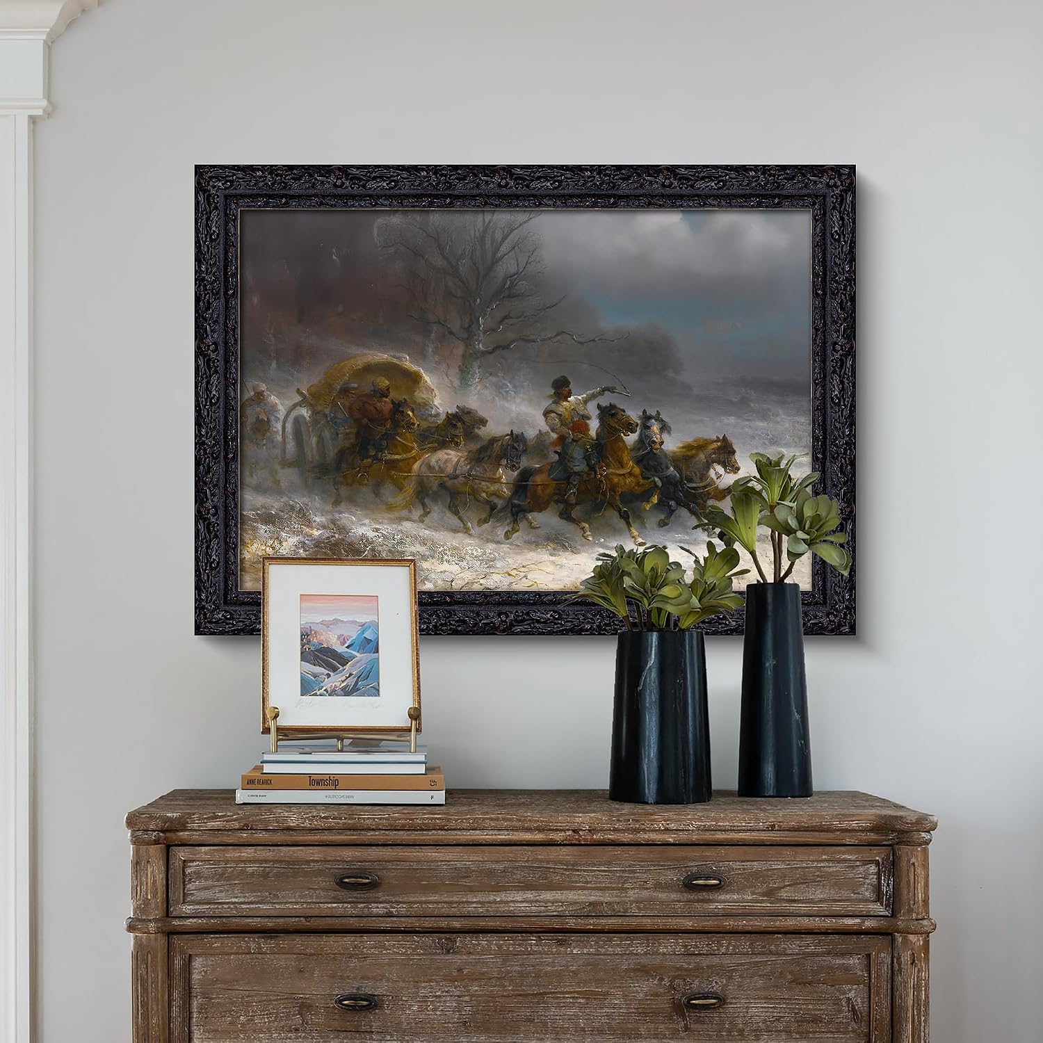 ArtXO Black 20'x28' Picture Frames: Wood Wall Hanging Frames Display 20 x 28 Pictures Poster, Vertical/Horizontal Frame with Glass and Back