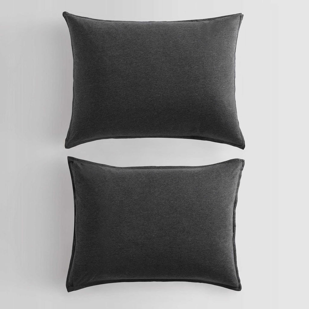 Calvin Klein - Queen Comforter Set, Naturally Soft Cotton Cotton Melange Jersey Bedding with Matching Pillowcases, 3 Piece Bed Set (Modern Cotton Melange Gunmetal Grey)