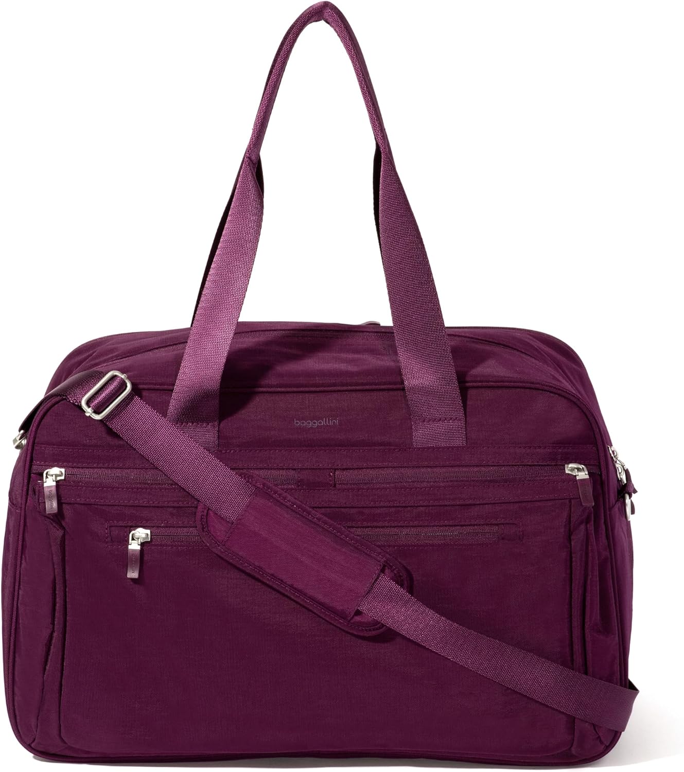 Baggallini Weekender Expandable Duffel - Lightweight 11x17 Inch Overnight Travel Bag