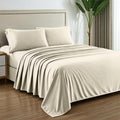 Mayfair Linen 100% Pure Egyptian Cotton Sheet King Size - Luxury 1000 Series Grandiose Collection King Size Sheets Set (4 PC, Ivory), 16' Deep Pocket Sateen Weave Soft Cooling Hotel Bed Sheets Set
