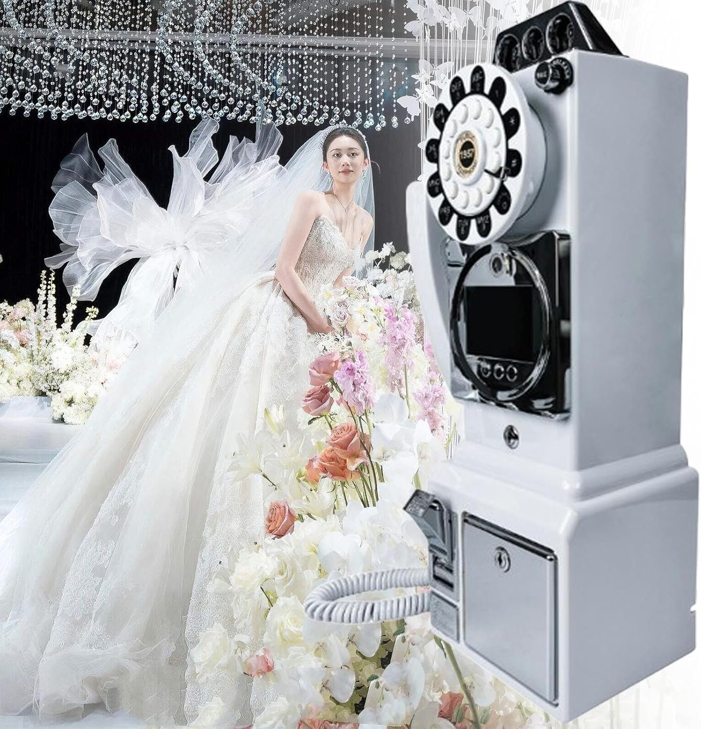 Video & Audio Guest Book Wedding Phone Guestbook,1080p Video Audio Wedding Phone,32/64/128g Customized Video Audio Guest Book Alternatives-Lens Recording,For Wedding Bridal Shower,Birthday ,White32g