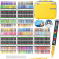 360 Colors Acrylic Paint Markers with a storage box, Soft Brush Tip Acrylic Markers for Adults, No Bleed Quick-Drying Waterproof Paint Markers for Rocks and crafts, Canvas, Wood, Glass