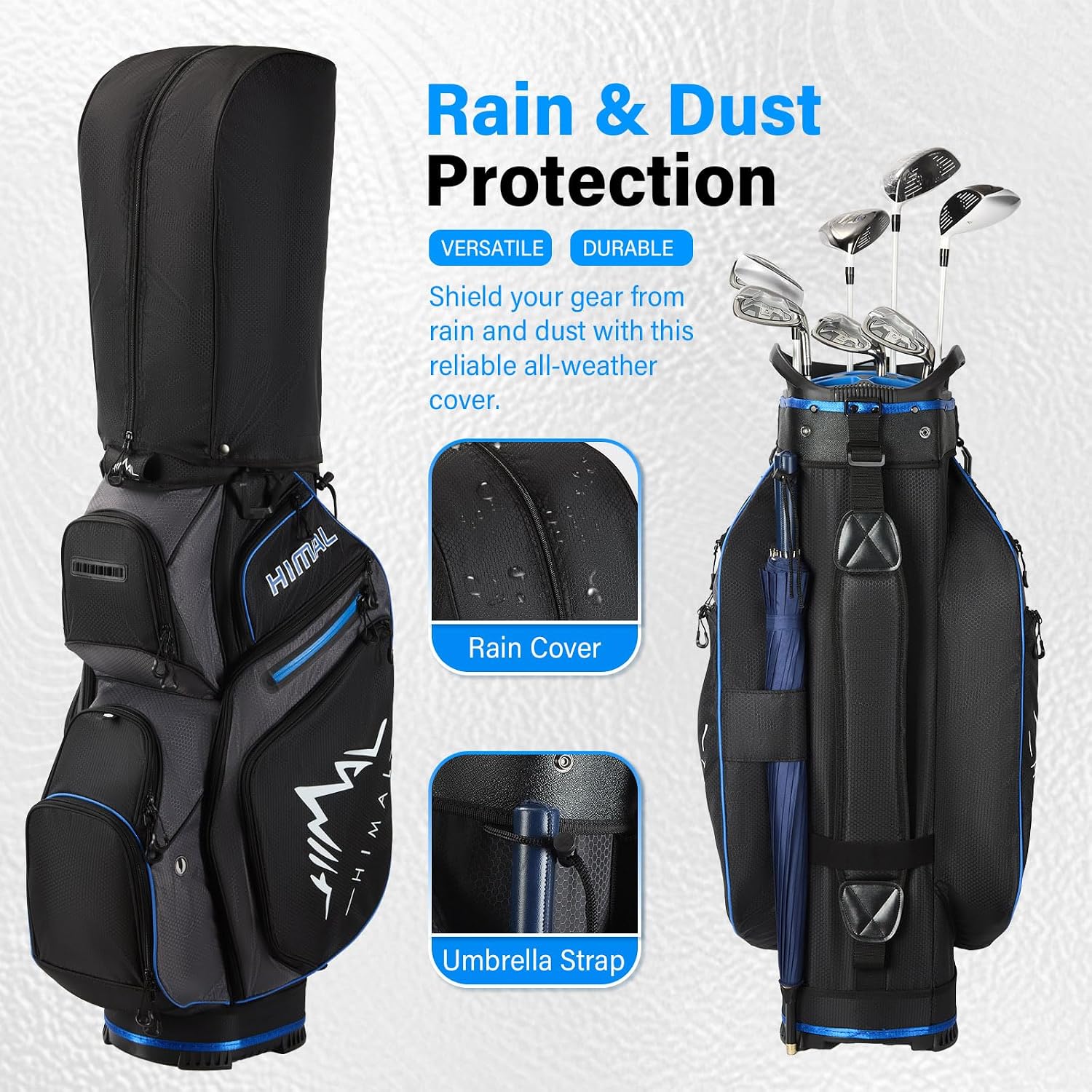 uniHimal 14-Way Golf Cart Bag, Full Length Premium Golf Bag for Men with Cooler Pocket, Handles and Rain Cover