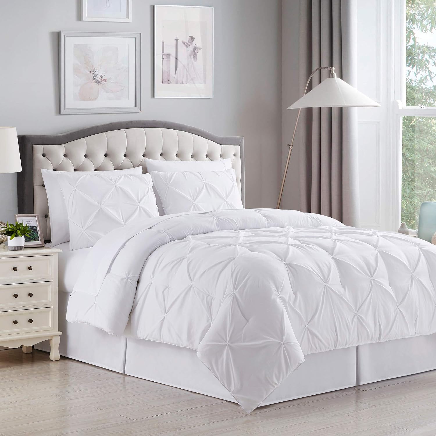 8 Piece Comforter Set Bag with Pintuck Design, Case Pack (Pack of 3)