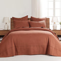 Levtex Home Cross Stitch Reversible Twin Bedspread Set (84x104in) with 1 Pillow Sham (26x20in) - Stitch Texture - Adobe - Cotton Twin Size Bedspread Set - Lightweight, Soft, Pre-Washed