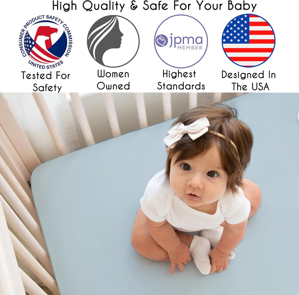 Sweet Jojo Designs 4-Piece Baby Crib Bedding Set (Ocean Seashells) for Boys or Girls, Infants/Nursery incl. Blanket, Fitted Sheet, Skirt, Diaper Stacker (Nautical, Beach Theme, Watercolor, Coastal)
