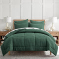 Levtex Home Mills Waffle Full/Queen Comforter Set (90x94in) with 2 Pillow Shams (26x20in) - Forest Green - 100% Cotton Full/Queen Size Comforter Set - Soft, Pre-Washed