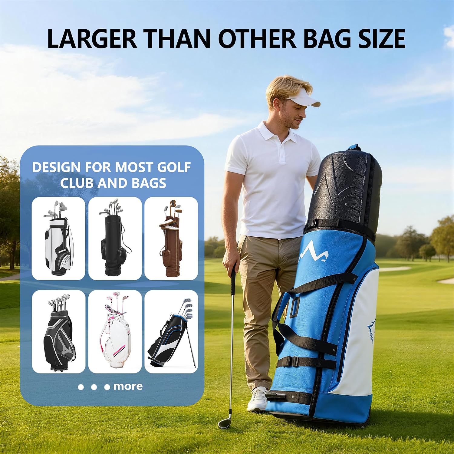 uniHimal Golf Travel Bag for Airlines with Wheels, PC Hard Case Top Golf Club Travel Bag with 1680D Fabric, Shield Your Clubs with Lightweight Durability