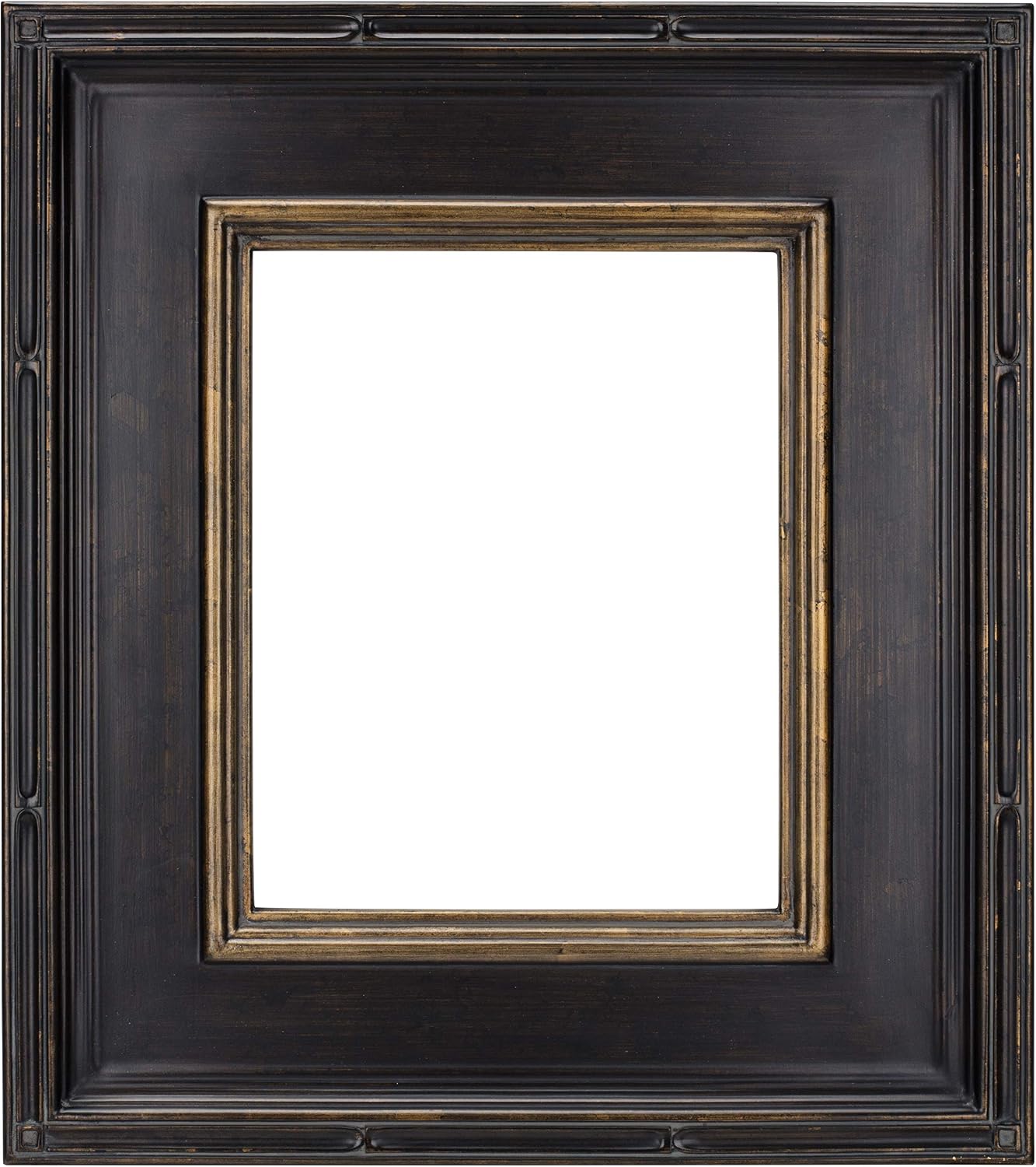 Creative Mark Museum Plein Aire Ornate Picture Frame - 24x30 - Antique Black W/Gold - Pack of 1, High-End Antique Style Frames - Open Back with No Glass or Backing