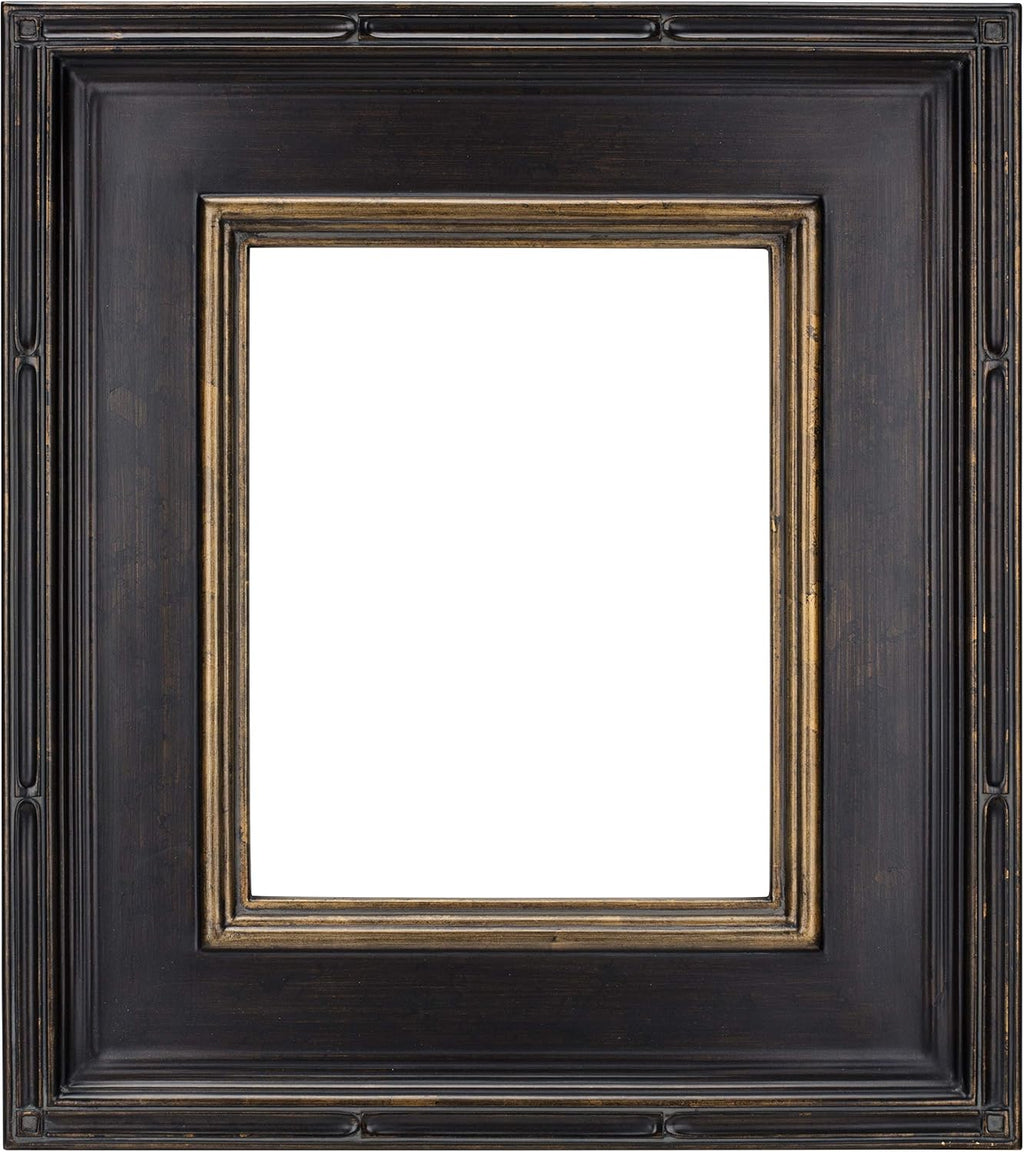 Creative Mark Museum Plein Aire Ornate Picture Frame - 18x18 - Antique Black W/Gold - Pack of 1, High-End Antique Style Frames - Open Back with No Glass or Backing