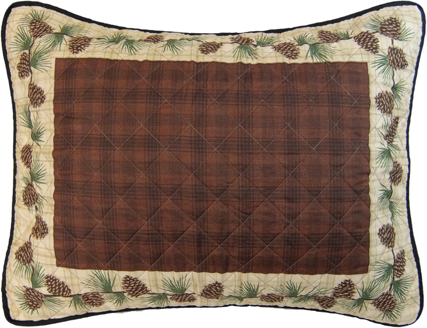 Donna Sharp Pine Circle Polyester Quilted Bedding Set - 3-Piece King Size Quilt Set - Includes 1 Quilt and 2 King Pillow Shams - Machine Washable - Traditional Design