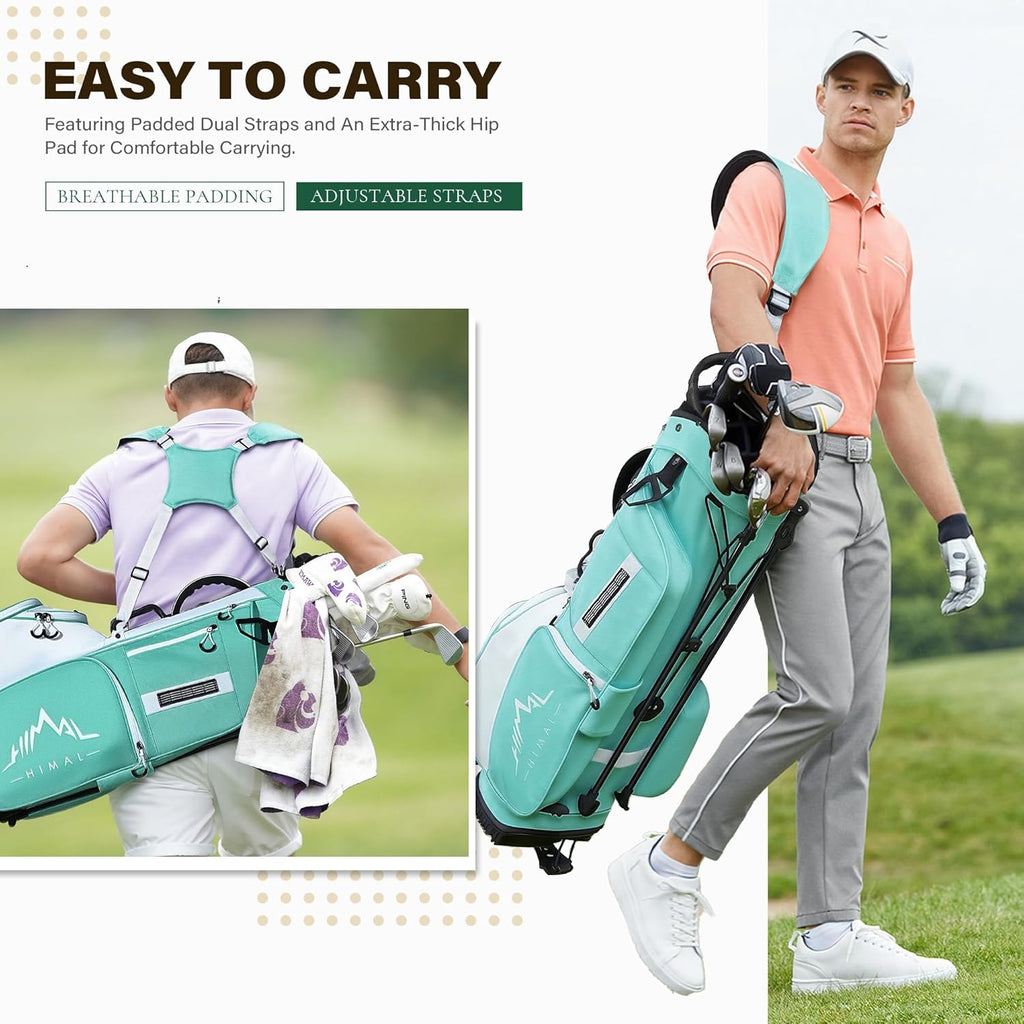 uniHimal Golf Stand Bag with 7 Way Top Dividers, Lightweight Golf Bags for Men Women with Multiple Pockets, Dual Straps