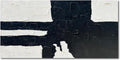 NANKAI Hand-Painted Black and white minimalist style abstract art painting for large-scale wall decoration, 30x60 inches