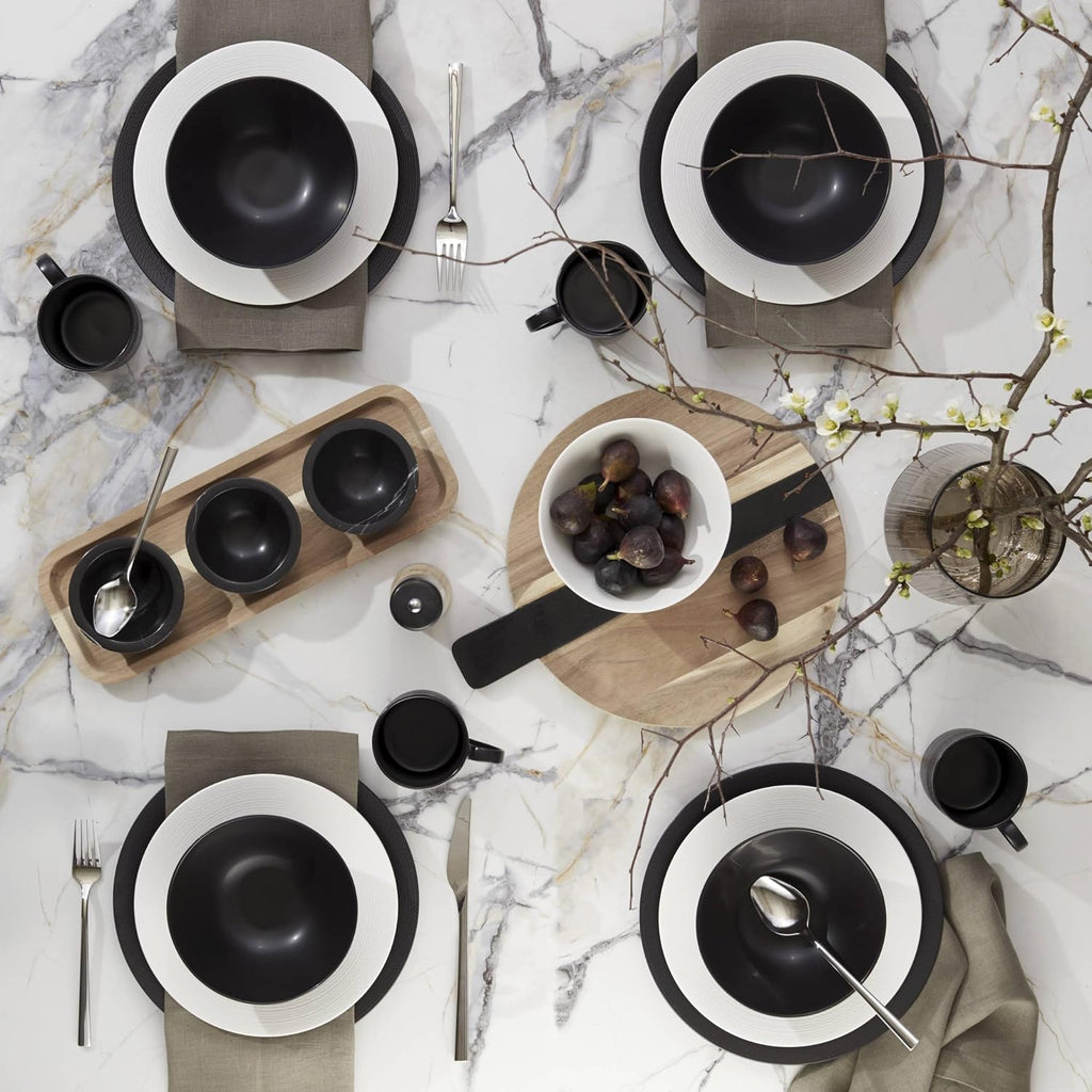 Lenox 895250 Lx Collective Black 12-Piece Set, White