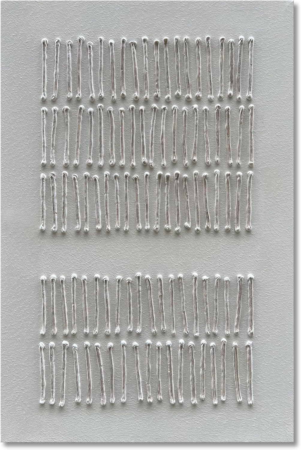 Art Hand-Painted White Minimalist Modern Abstract Oil Painting on Canvas, 45x30 inches, Suitable for Multi-Room Decoration