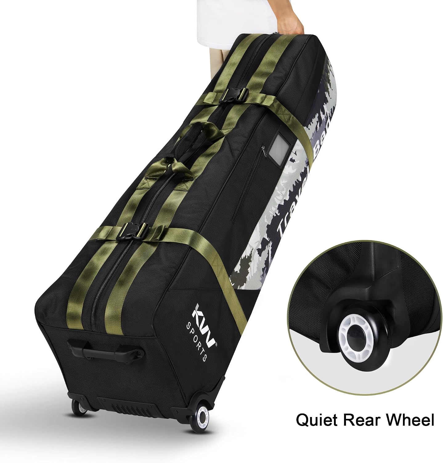 KVV Hi-Protective Golf Travel Bag with Extra Padded Top, Foldable Golf Travel Cover with Wheels, Multiple Handles and Pockects for Storage, Travel Golf Bags Designed for Airlines