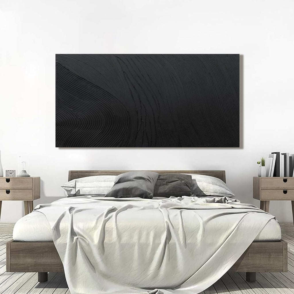 Canvas Wall Art Decor Large Artwork Modern Black Wall Art Black Silence Wall Art Painting Decorations Canvas Art Wall Decor Wall Art Prints for Room Living Room Bedroom Office Decor 29'X58'