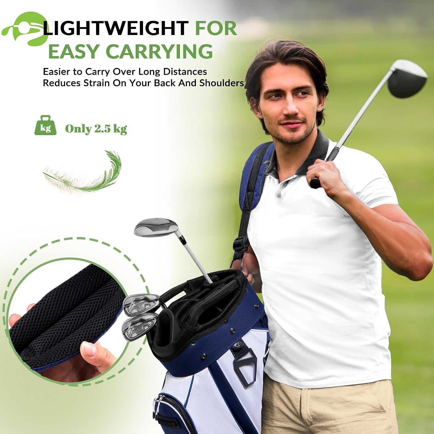 uniHimal 14 Way Golf Cart Bag Featuring Full-Length Divider Top and Multiple Pockets, Golf Bag for Men with Handles and Rain Cover