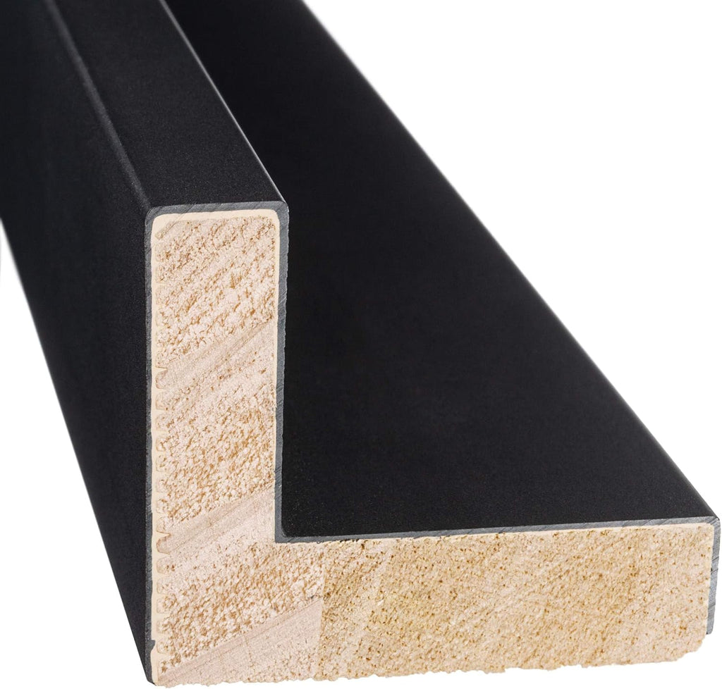 16x40 Canvas Frame Black Solid Wood Floater Frame Width 1.5 Inches | Interior Frame Depth 0.875 Inches | Austin Contemporary Canvas Frame Complete with Canvas Clips & Hanging Hardware