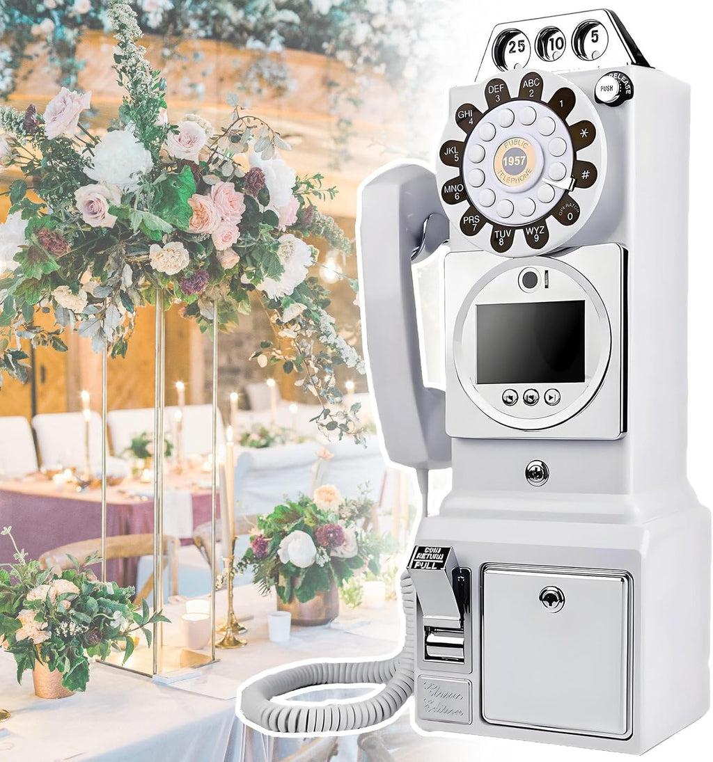 Video Audio Guest Book Wedding Phone,60h/120h/240h Recorded Video,Baby Shower Phone Guestbook,3.5' 1080p Screen,128GB