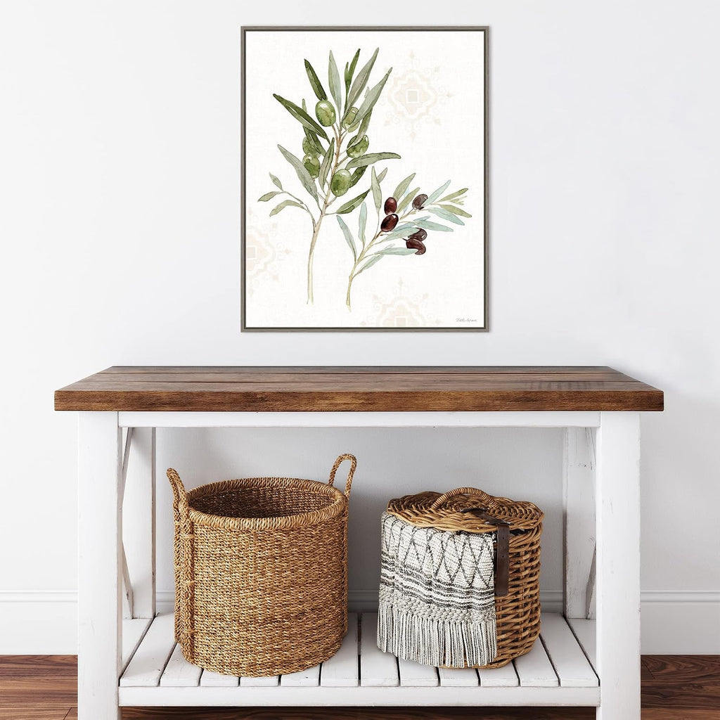 Amanti Art Framed Canvas Wall Art 28x23 Mediterranean Motif VIII by Beth Grove, Framed Wall Art Canvas, Flowers Artwork, Country Rustic Decor, Medium Poster Painting for Living Room, Bedroom,