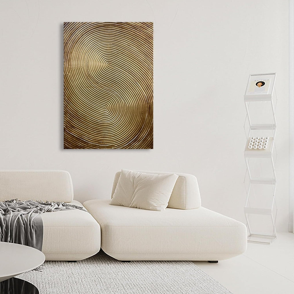 NANKAI Art Hand-Painted Modern Abstract Oil Painting 40x28 Inches Gold Texture Oil Painting Home Office Corridor Wall Decorative Art Painting