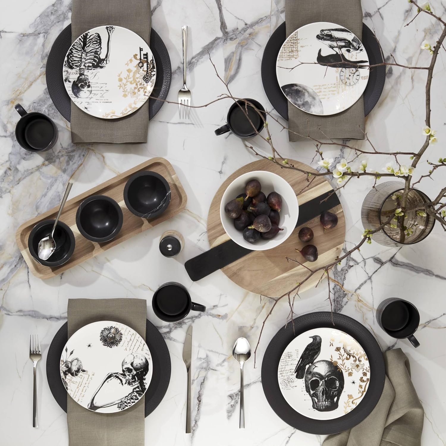 Lenox 895250 Lx Collective Black 12-Piece Set, White