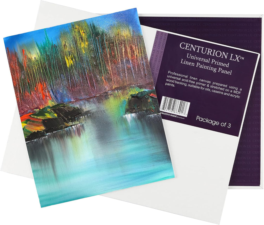 Centurion All-Media Primed Linen Panels - Large Multipack of 9-11oz Universal Primed Canvas Boards for Painting, Mounted on MDF Wood, Non-Warping, Ideal for Artists, Professionals, and Painters