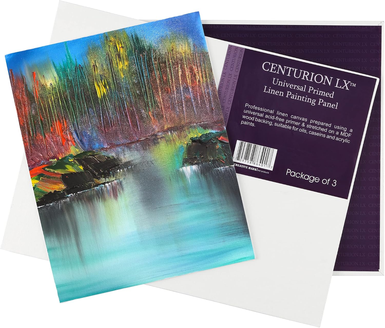 Centurion All-Media Primed Linen Panels - Large Multipack of 9-11oz Universal Primed Canvas Boards for Painting, Mounted on MDF Wood, Non-Warping, Ideal for Artists, Professionals, and Painters