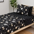 Beddy's Outer Space Themed Durable Zipper Bedding for Kids/Teens - Bed in a Bag-Black Sheets and Universe Galaxy Comforter with Stars & Solar System,Includes Pillowcase & Sham-Easy to Make & Wash-Twin