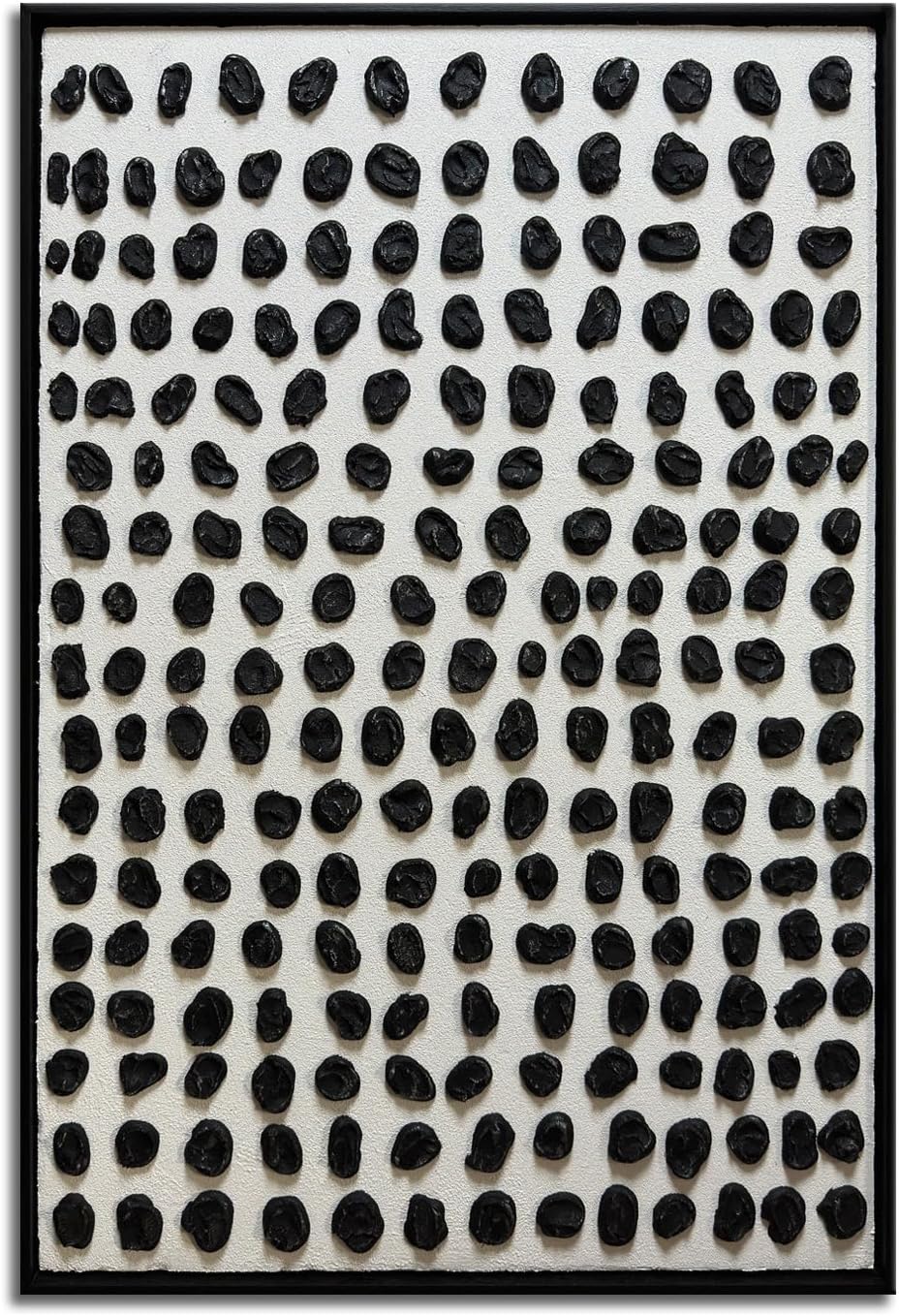 zoinart Hand Painted Black and White Textured Wall Art, 3d Morden Abstract Paintings, Wabi Sabi Wall Art Minimalist Black White Wall Decor