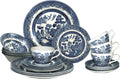 Churchill Blue Willow Plates Bowls Cups 20 Piece Dinnerware Set, Made In England
