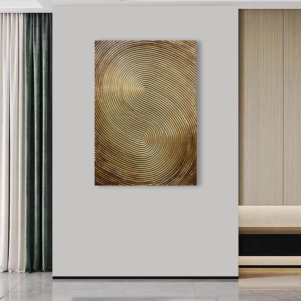NANKAI Art Hand-Painted Modern Abstract Oil Painting 40x28 Inches Gold Texture Oil Painting Home Office Corridor Wall Decorative Art Painting