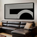 TAIJXAGSG Large Abstract Wall Art Black And White Wall Art Geometric Line Print Painting Artwork Canvas Art Wall Decor Simple Picture Artwork For Living Room Bedroom Office Home Decor 29'X 58'