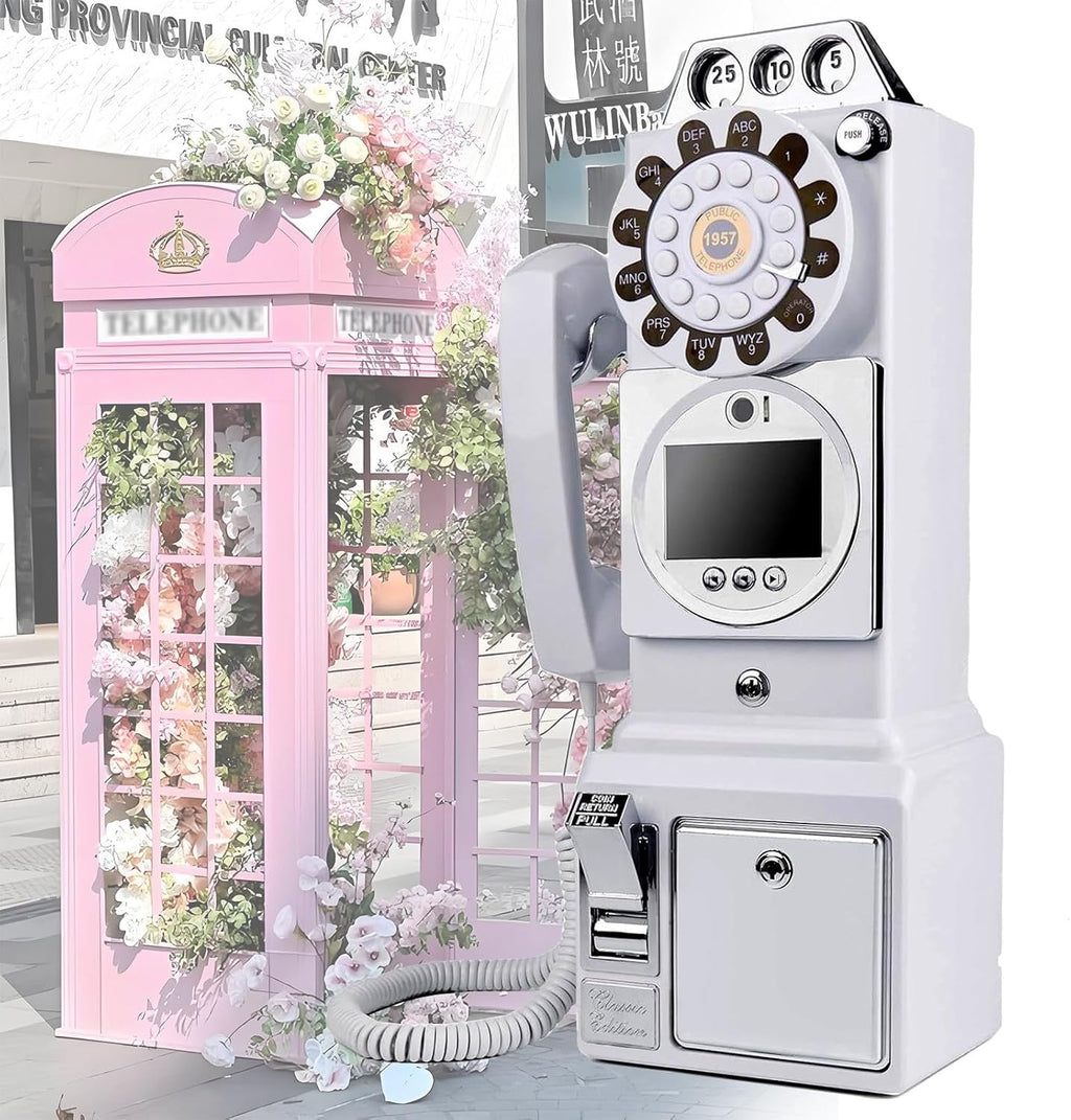 Audio Video Guestbook,1080P HD Wedding Phone Guestbook,64g SD Card Customized Video Audio Guest Book with Lens Recording,Retro 1960's Style Audio Guest Book,Creative Wedding Decorations,White