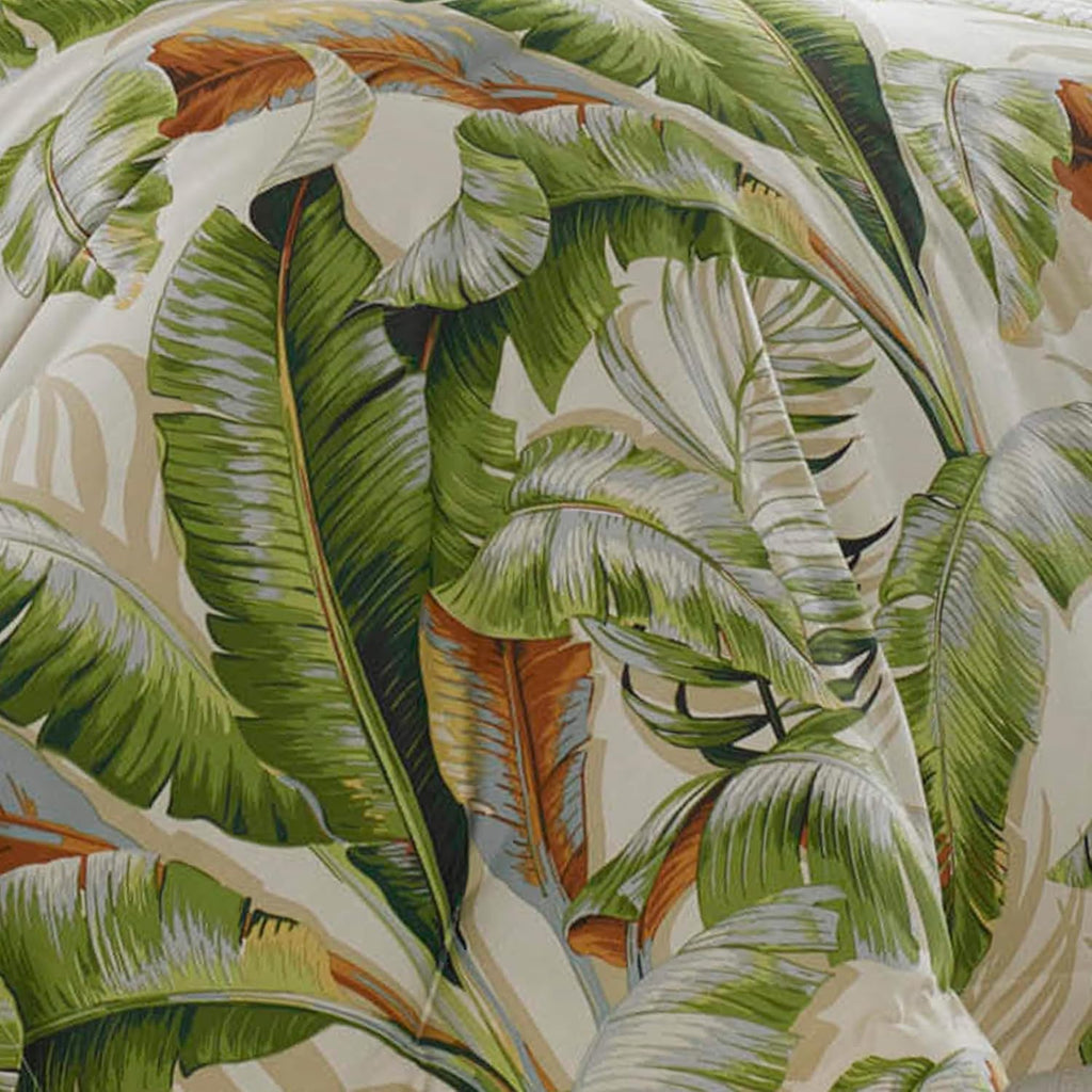 Tommy Bahama - Queen Comforter Set, Naturally Soft & Smooth Cotton Sateen Bedding with Matching Pillowcases & Bed Skirt, Medium Weight 4 Piece Bed Set (Palmiers Green)