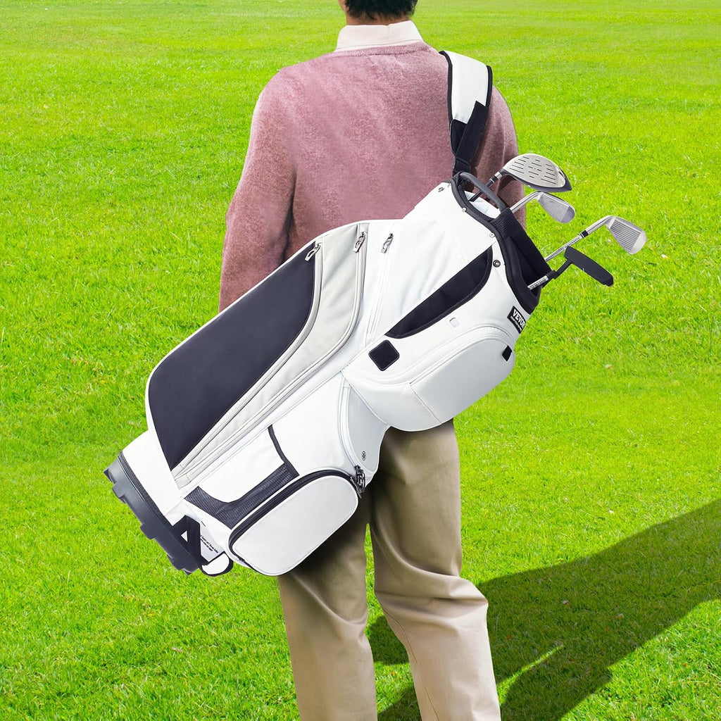 VEVOR Golf Cart Bag with 14 Way Organizer Divider Top, Premium Cart Bag with Stand, Durable Golf Bags with Handles & Dust Cover & Detachable Dual Strap for Men & Women