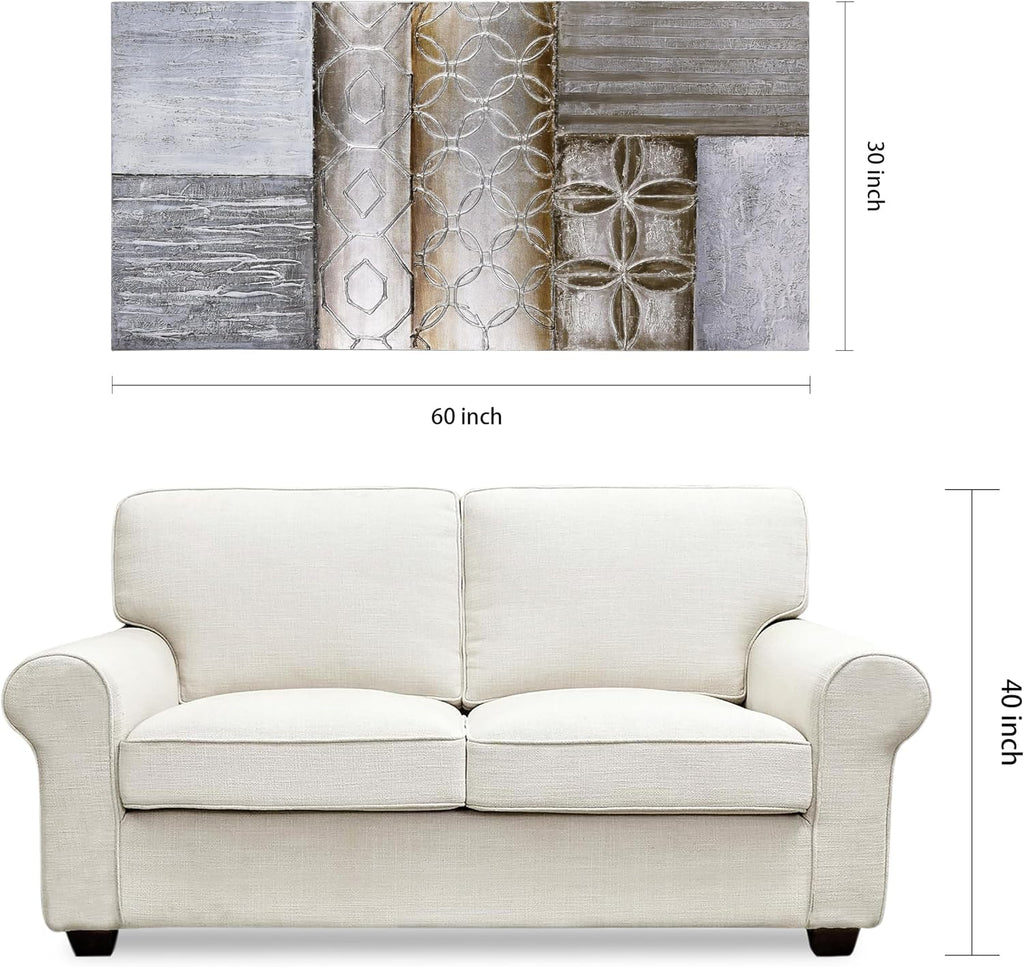 Empire Art Direct 'Stacked 1' Original Textured Metallic Oil Painting by Martin Edwards, 60' x 30'