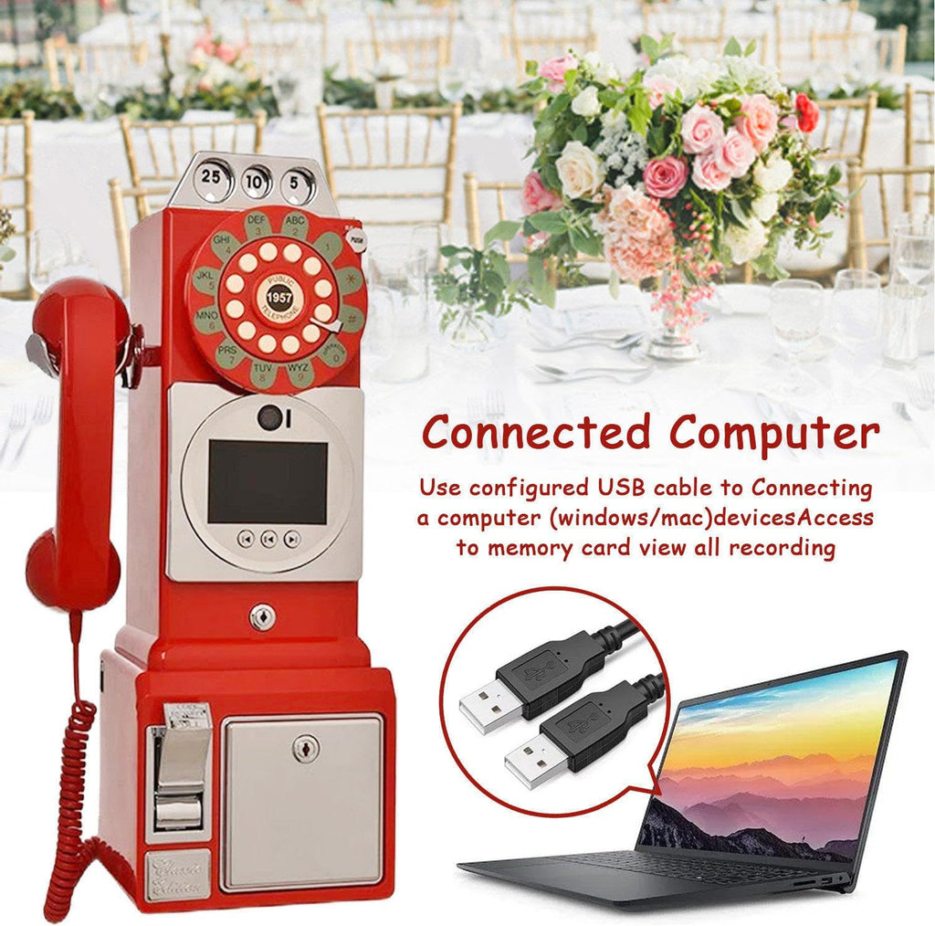 Video Audio Guest Book Wedding Phone, 1080P HD Video Phone Guestbook, Preserve Your Special Occasions, for Wedding Bridal Shower, Birthday, Graduations Black-64GB