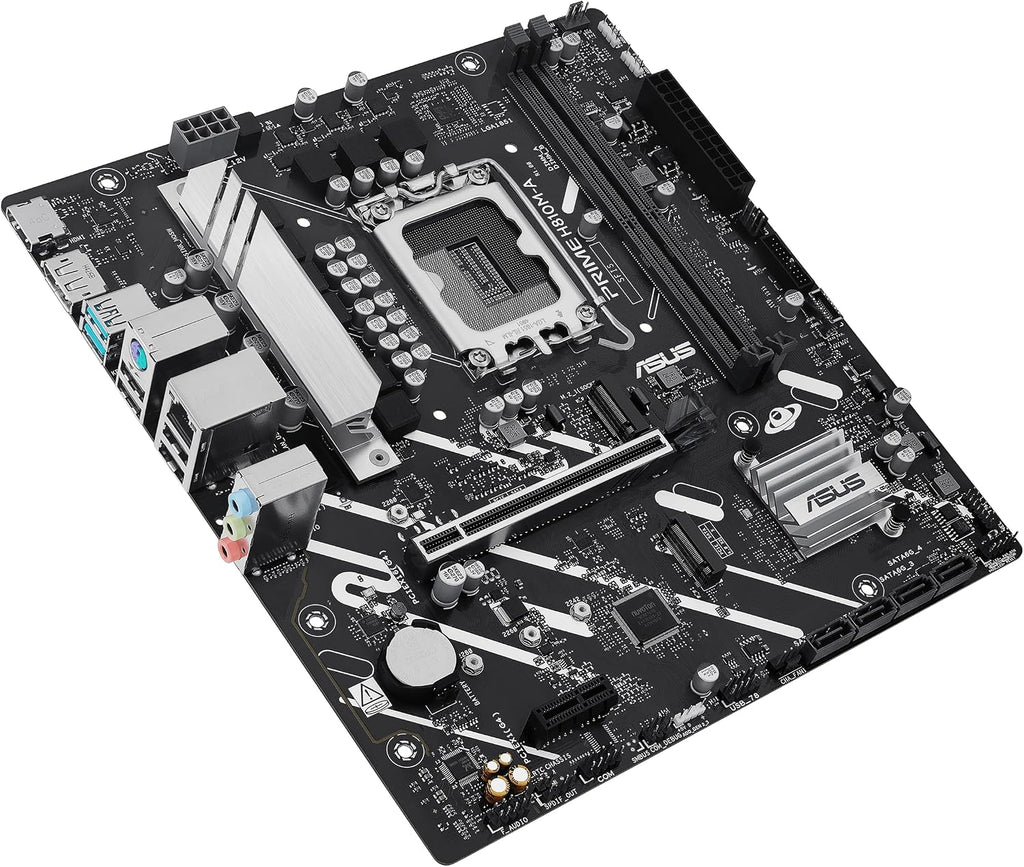 ASUS Prime H810M-A-CSM Intel® H810 LGA 1851 mATX Motherboard, 6+1+1+1 Discrete MOS, DDR5, PCIe 4.0, 2xM.2 Slots, Intel® 1Gb Ethernet, DisplayPort, HDMI™, USB 10Gbps, Front USB 5Gbps Type-C