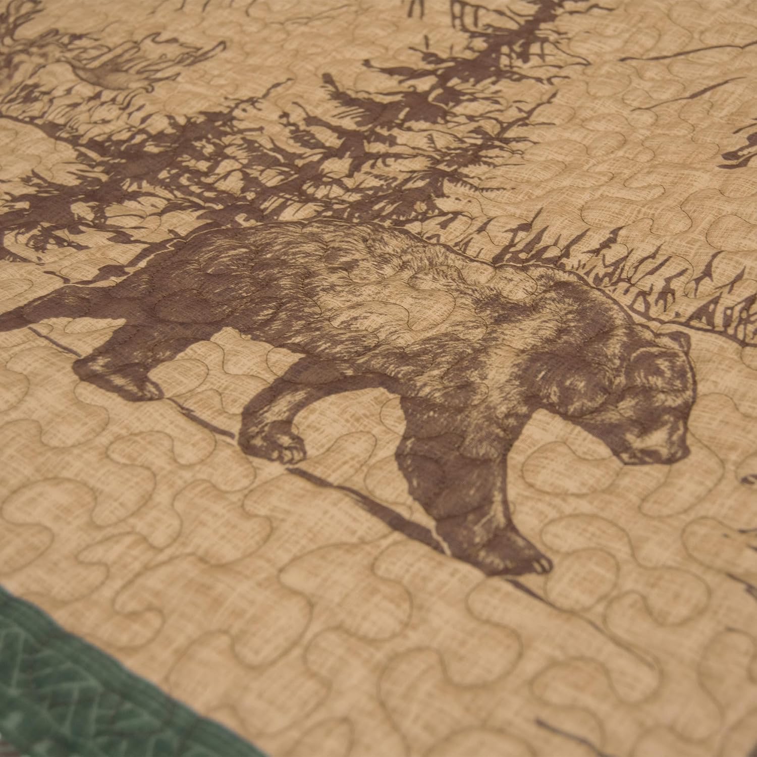 Donna Sharp Spruce Trail-King Quilt Set, Measures 104 x 96, Includes 1 Quilt and 2 King Shams, Machine Washable