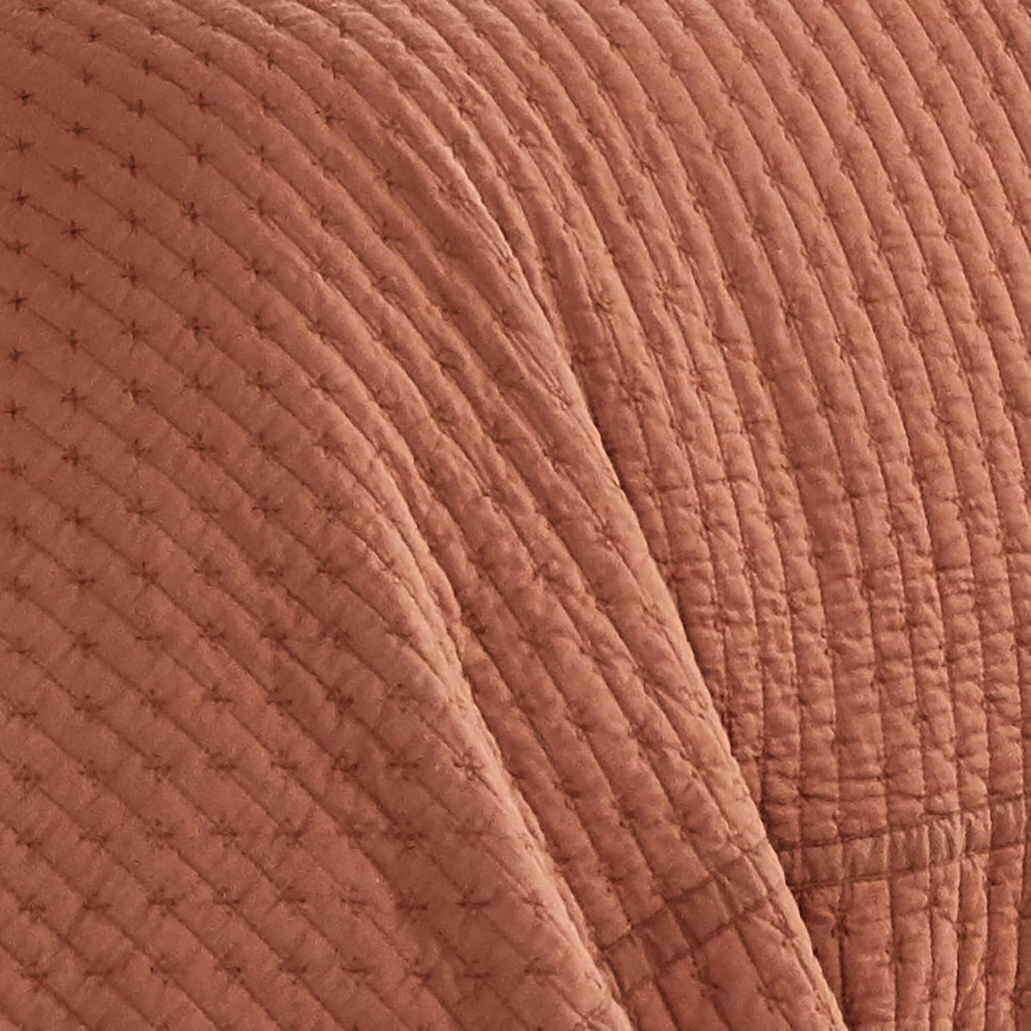 Levtex Home Cross Stitch Reversible Full Bedspread Set (100x104in) with 2 Pillow Shams (26x20in) - Stitch Texture - Adobe - 100% Cotton Full Size Bedspread Set - Lightweight, Soft, Pre-Washed