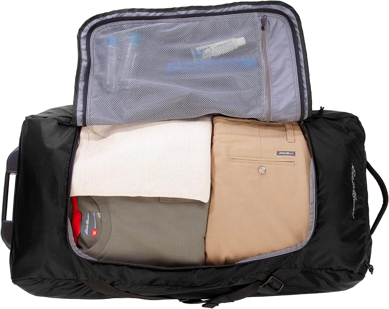 Eddie Bauer Traverse Luggage | Roller Wheels | Telescoping Handle | Travel | Vacation | Ripstop Nylon - Black, 31'