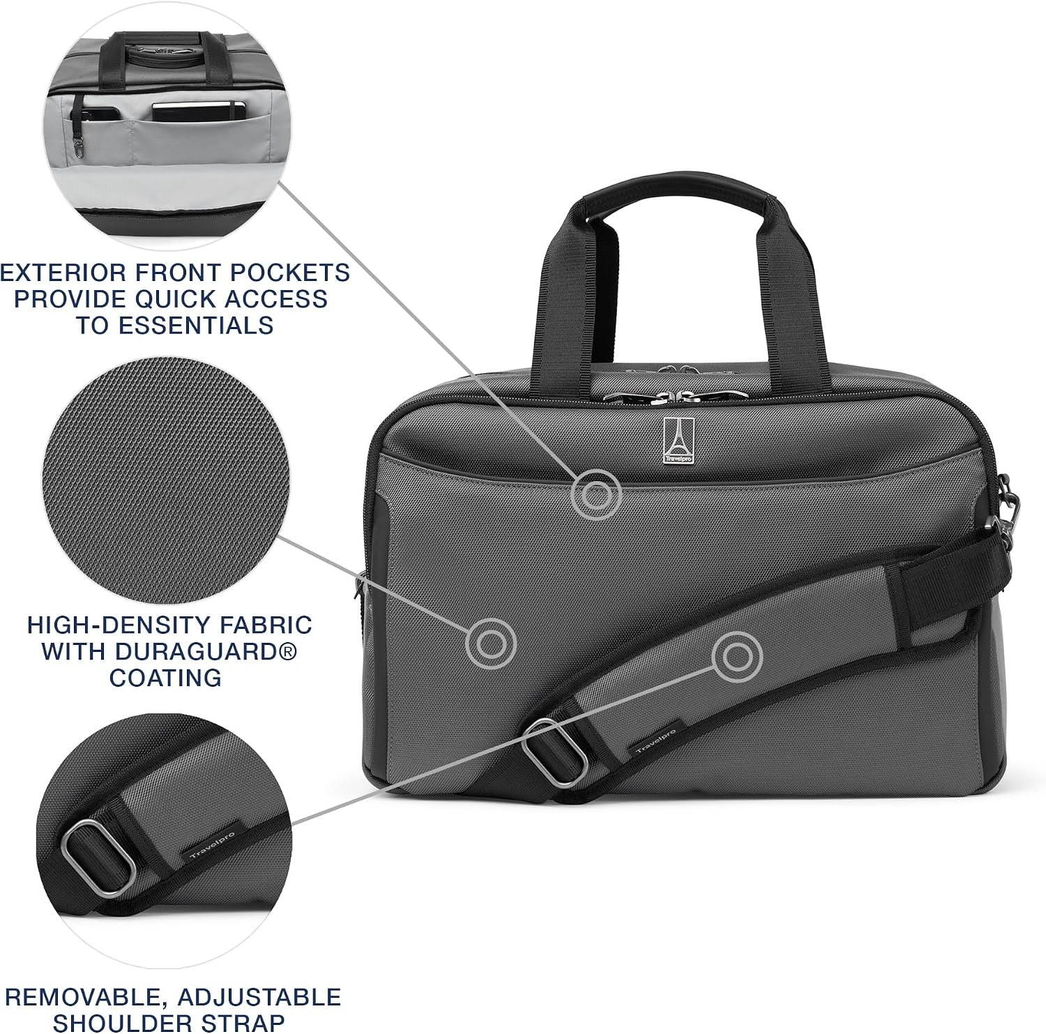 Travelpro Crew Classic Lightweight Softside Luggage, Underseat Travel Tote Bag, Men and Women, Titanium Grey