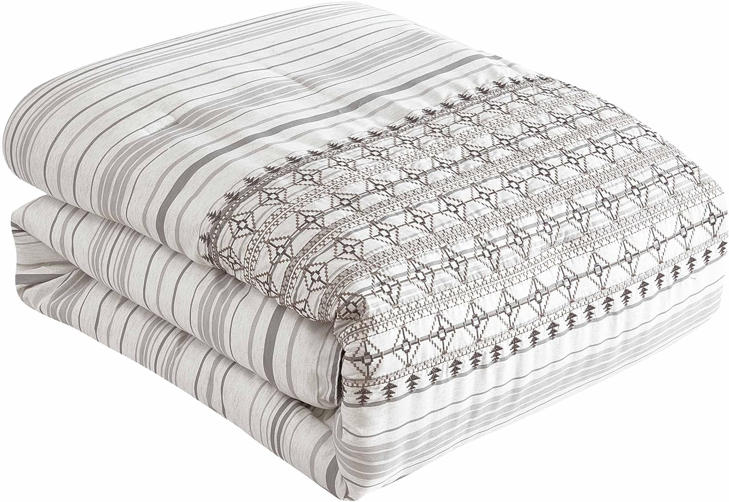Riverbrook Home 100% Polyester Comforter Set, California King, Aiken - Gray, 10-Piece Set