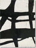 NANKAI Art Hand Painted Large Black and White Abstract contemporary minimalist oil painting work It is suitable for decorating the interior office walls and its size is 48x36 inches