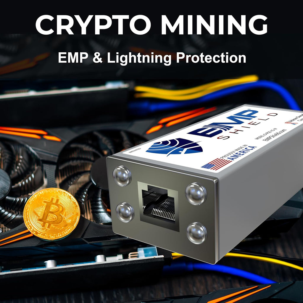 EMP Shield Ethernet Protection from Electromagnetic Pulse (EMP), Coronal Mass Ejection (CME), Solar Flare, & Lightning - Internet Surge Protector for laptops, WiFi Routers, Modems, & Desktop Computers