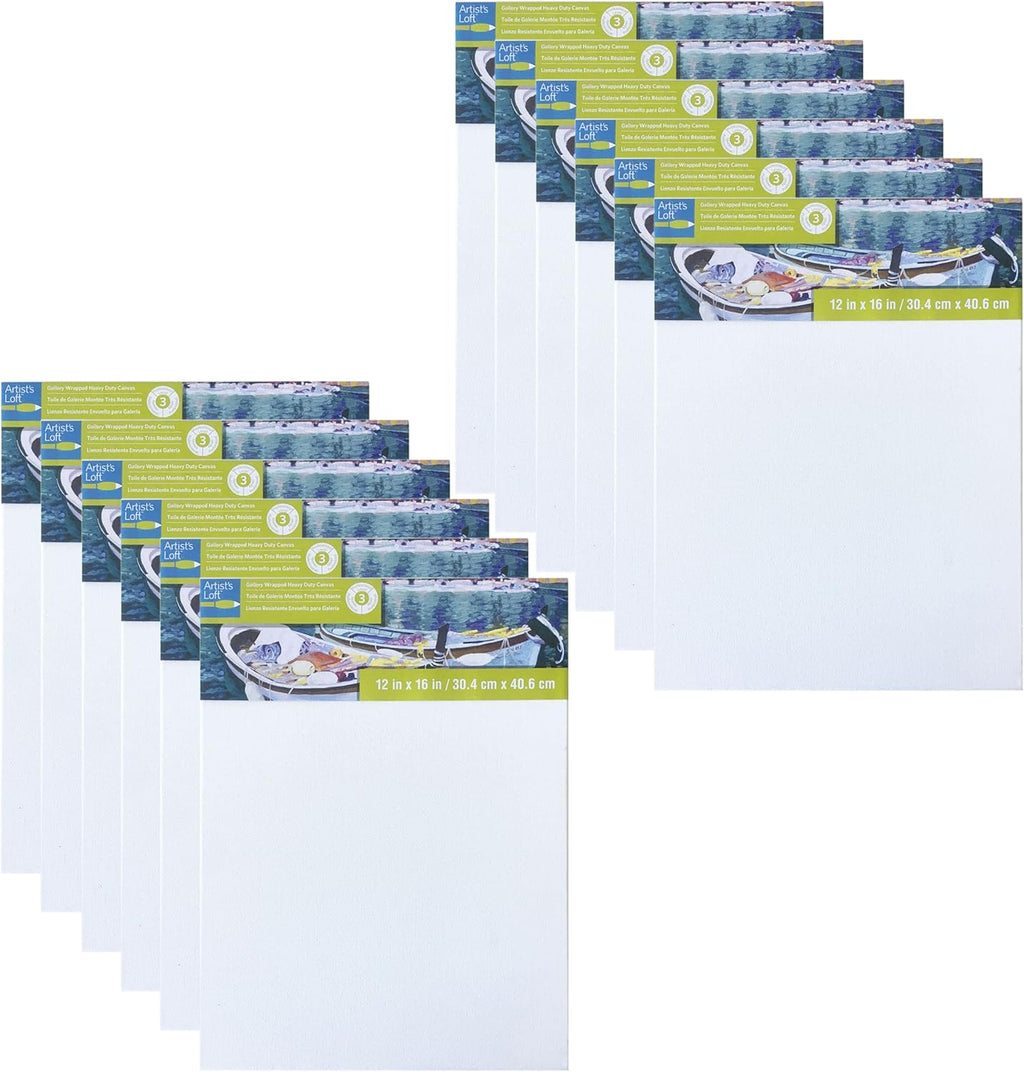 Artist's Loft Level 3 Gallery Wrapped Heavy Duty Canvas, 12 Pack