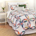 C&F Home Heritage Double Wedding Ring Patchwork Premium 2-Piece Twin Bedding Set All Seasons Luxury Vintage Machine Washable Reversible Lightweight Quilt Bed Bedroom Anniversary Romantic Gift Decor